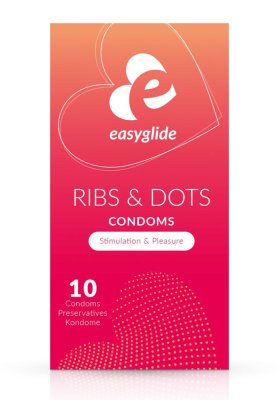 Easyglide Ribs and Dots Kondomer 10-pack