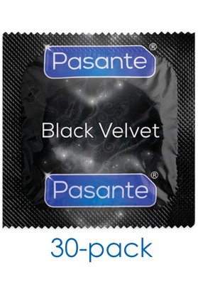 Pasante Black Velvet 30-pack svarta kondomer