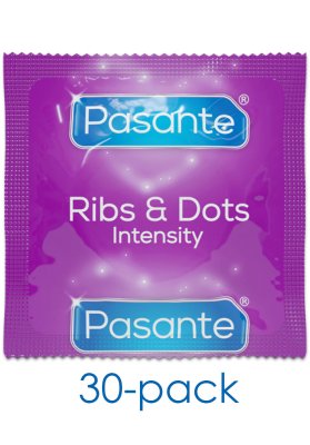 Pasante Ribs & Dots Intensity 30-pack kondomer