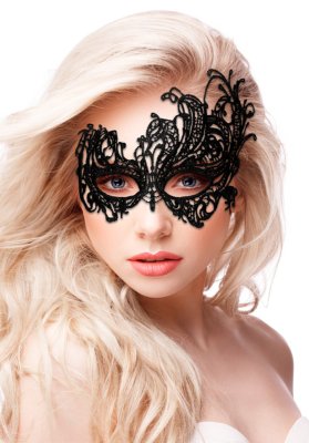 Royal black lace mask