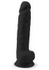 Dual Density Svart Dildo med pung 38 cm