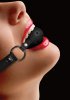 Ouch! Ball Gag with leather straps - Black