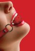 Ouch! Ball Gag with leather straps - Red