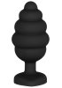 Ribbed Diamond Heart Butt Plug, Large