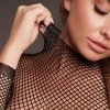 Body with Fishnet Structure and Turtle Neck