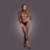 Long Dress Fishnet Structure and Turtle Neck