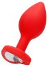Diamond Heart Red Butt Plug, Regular