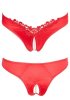 G-string with Pearls, Red (Storlek: Small)