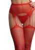 Red Suspender Rhinestone Pantyhose