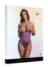 Open-cup strappy teddy, lila