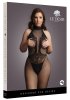 High neck fishnet and lace bodystocking - Queen Size