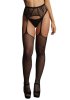 Fishnet and lace garterbelt stockings