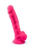 Dual Density Rosa Dildo med pung 23 cm