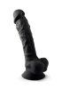 Dual Density Svart Dildo med pung 23 cm