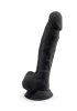 Dual Density Svart Dildo med pung 23 cm