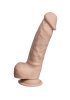 Real Skin Dual Density Dildo med pung 18 cm