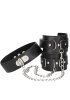 Black & White Bonded Leather Collar with Wrist Cuffs