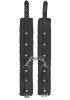 Plush Leather Ankle Cuffs, Black