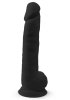 Dual Density Svart Dildo med pung 38 cm