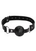 Black & White Breathable Ball Gag with Nipple Clamps