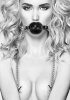 Black & White Breathable Ball Gag with Nipple Clamps