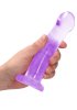 Crystal Clear non realistic dildo 17 cm, Purple
