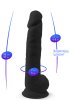 Dual Density Svart Dildo med pung 38 cm