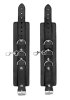 Black & White Bonded Leather Collar with Wrist Cuffs