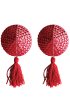 Nipple Tassels Round Shaped, Red