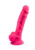 Dual Density Rosa Dildo med pung 23 cm
