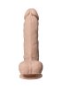 Real Skin Dual Density Dildo med pung 18 cm
