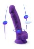 Dual Density Lila Dildo med pung 18 cm