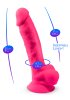 Dual Density Rosa Dildo med pung 23 cm