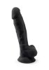 Dual Density Svart Dildo med pung 23 cm