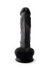 Dual Density Svart Dildo med pung 23 cm