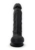 Dual Density Svart Dildo med pung 18 cm