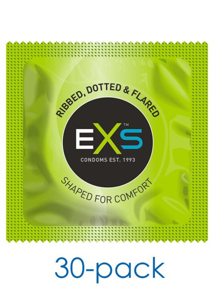 EXS EXS Ribbed Dotted Flared - 30 pack kondomer