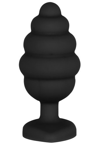 Ribbed Diamond Heart Butt Plug, Large