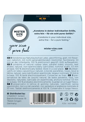 Mister Size Kondomer 53 mm, 3-pack