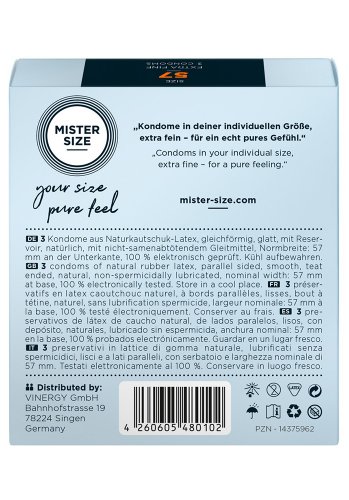 Mister Size Kondomer 57 mm, 3-pack