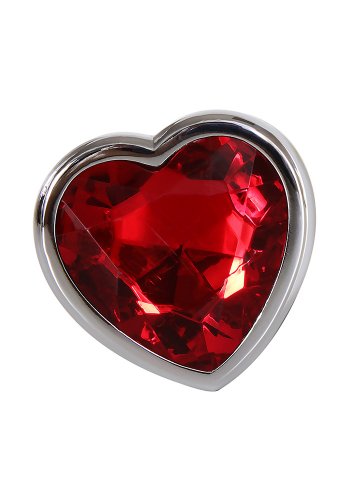 Small Red Heart Gem Anal Plug