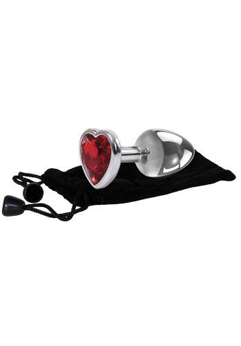 Small Red Heart Gem Anal Plug