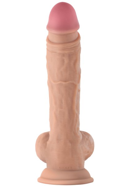 Shaft Liquid Silicone Dildo with balls Model A 10,5 Inch, Pine
