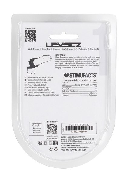 Levelz Wide Double O Cock Ring Large