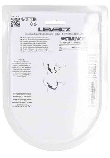 Levelz Cock Ring With Prostate Stimulator Medium