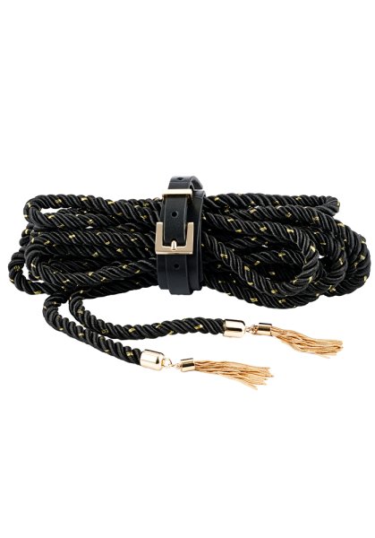 Lyxigt bondage rep i svart och guld