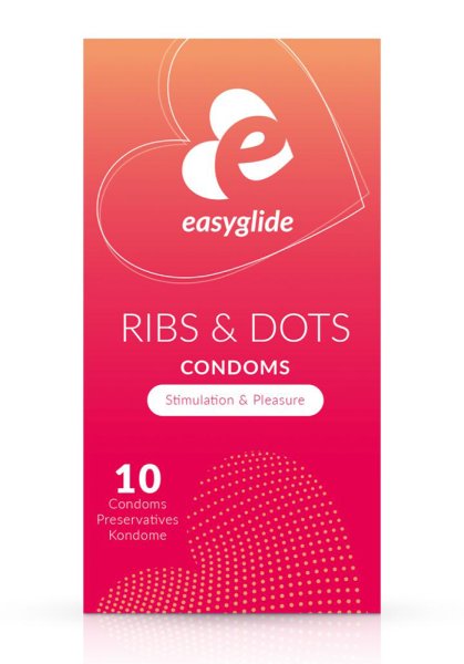 Easyglide Ribs and Dots Kondomer 10-pack