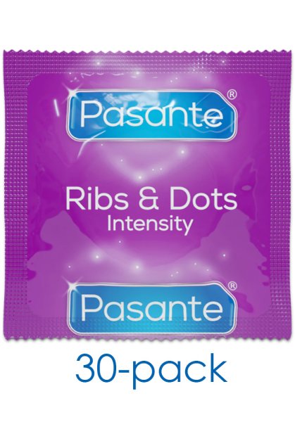 Pasante Ribs & Dots Intensity 30-pack kondomer