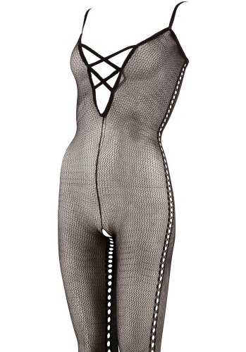 Svart Catsuit med öppen gren