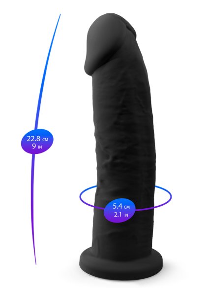 Dual Density Svart Dildo 23 cm